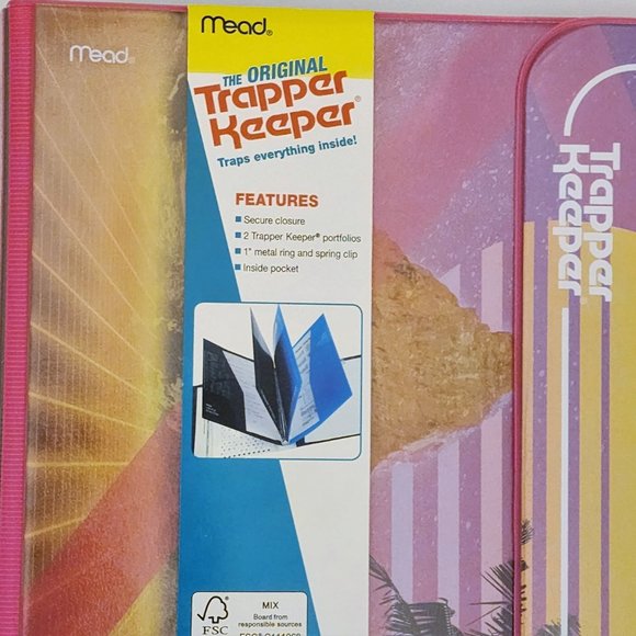 NWT Mead Original Trapper Keeper Binder - 80s 90s Vintage Retro Sunset - Picture 8 of 9